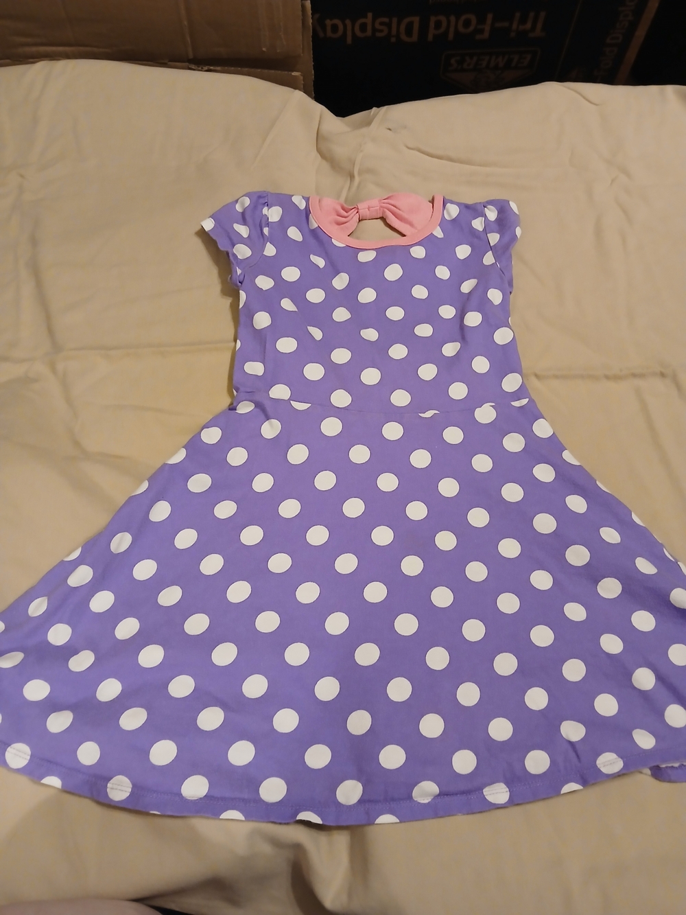 jumping beans Purple Polka Dot Dress with Pink Bow Collar